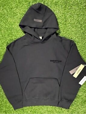 Fear of God Essentials Hoodie SS22 Stretch Limo Black